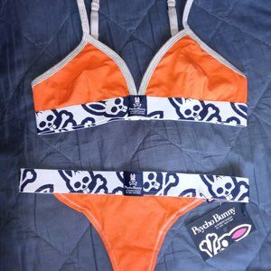 PSYCHO BUNNY- Bralette( Size S) & Matching Thong (Xs) Set.